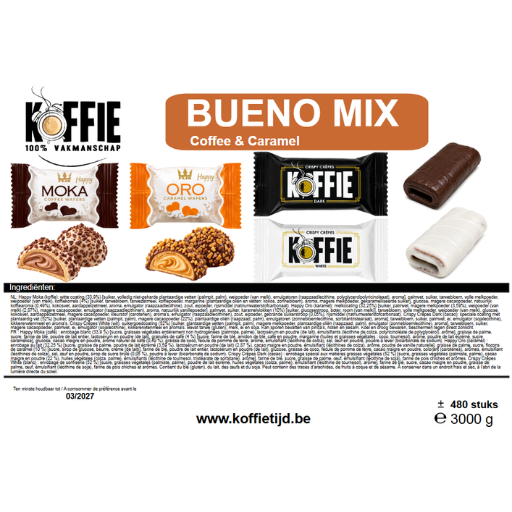 Bueno Mix Coffee & Caramel met vier soorten individueel verpakte koekjes